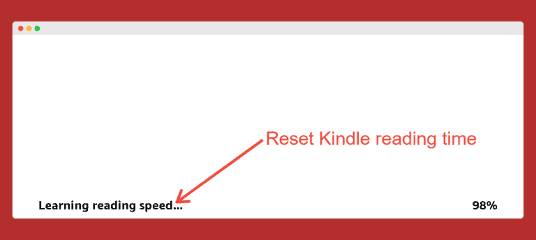 reset reading time in kindle