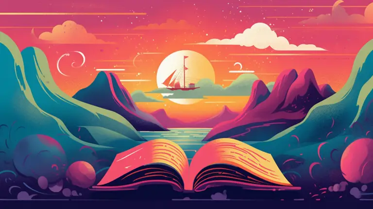A colorful and vibrant book cover depicted in a playful way with hills in background
