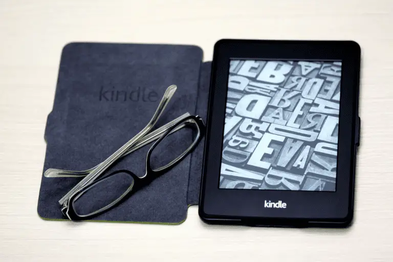 kindle with glasses