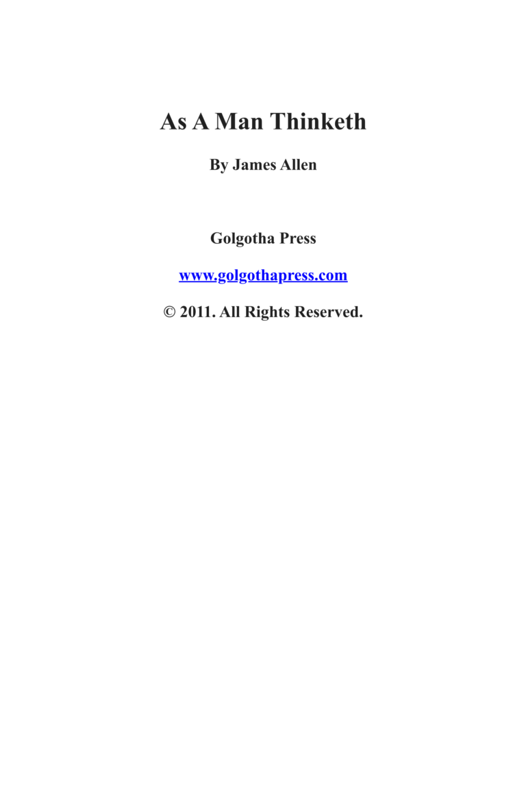 As a Man Thinketh book cover