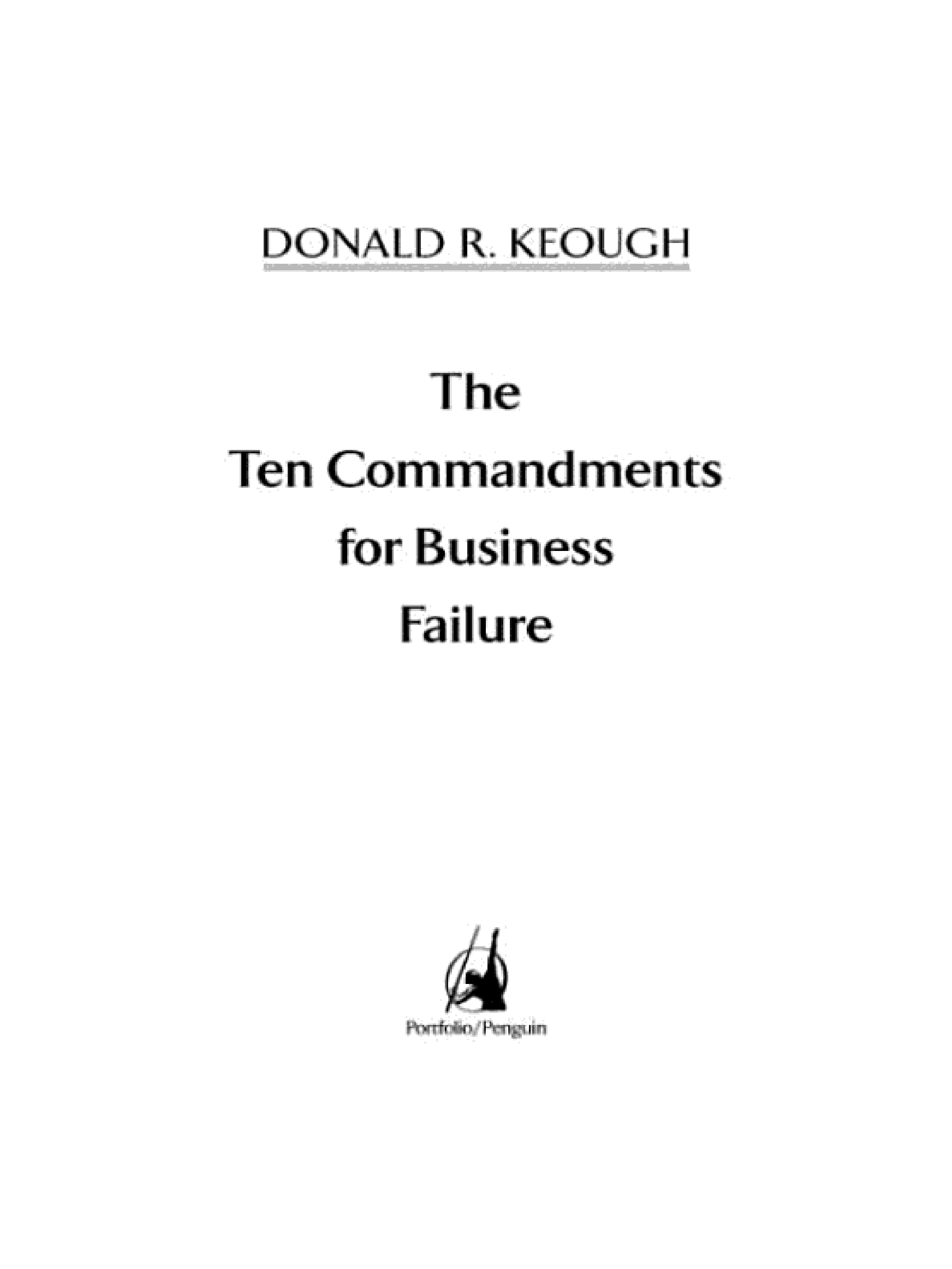 The Ten Commandments for Business Failure book cover